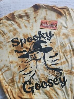 George Yellow Tie-Dye "Spooky Goosey" Graphic Tee